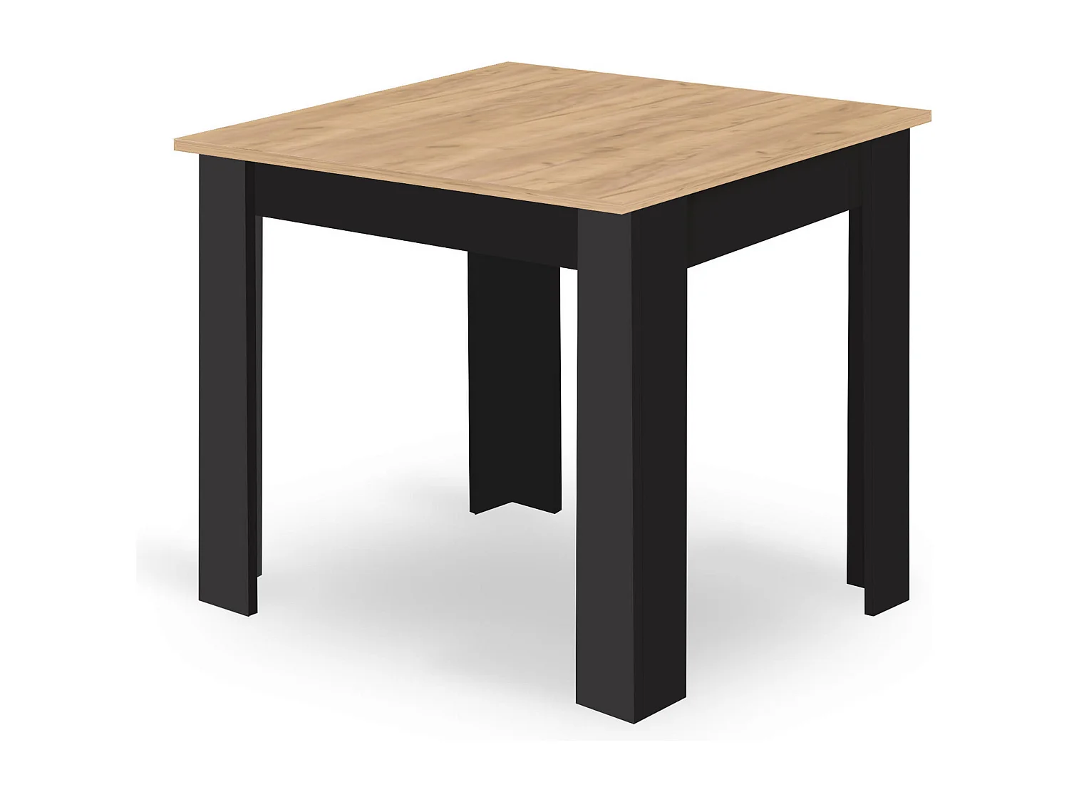 Table Valora NP 80X80 Artisan, design moderne, pieds noirs