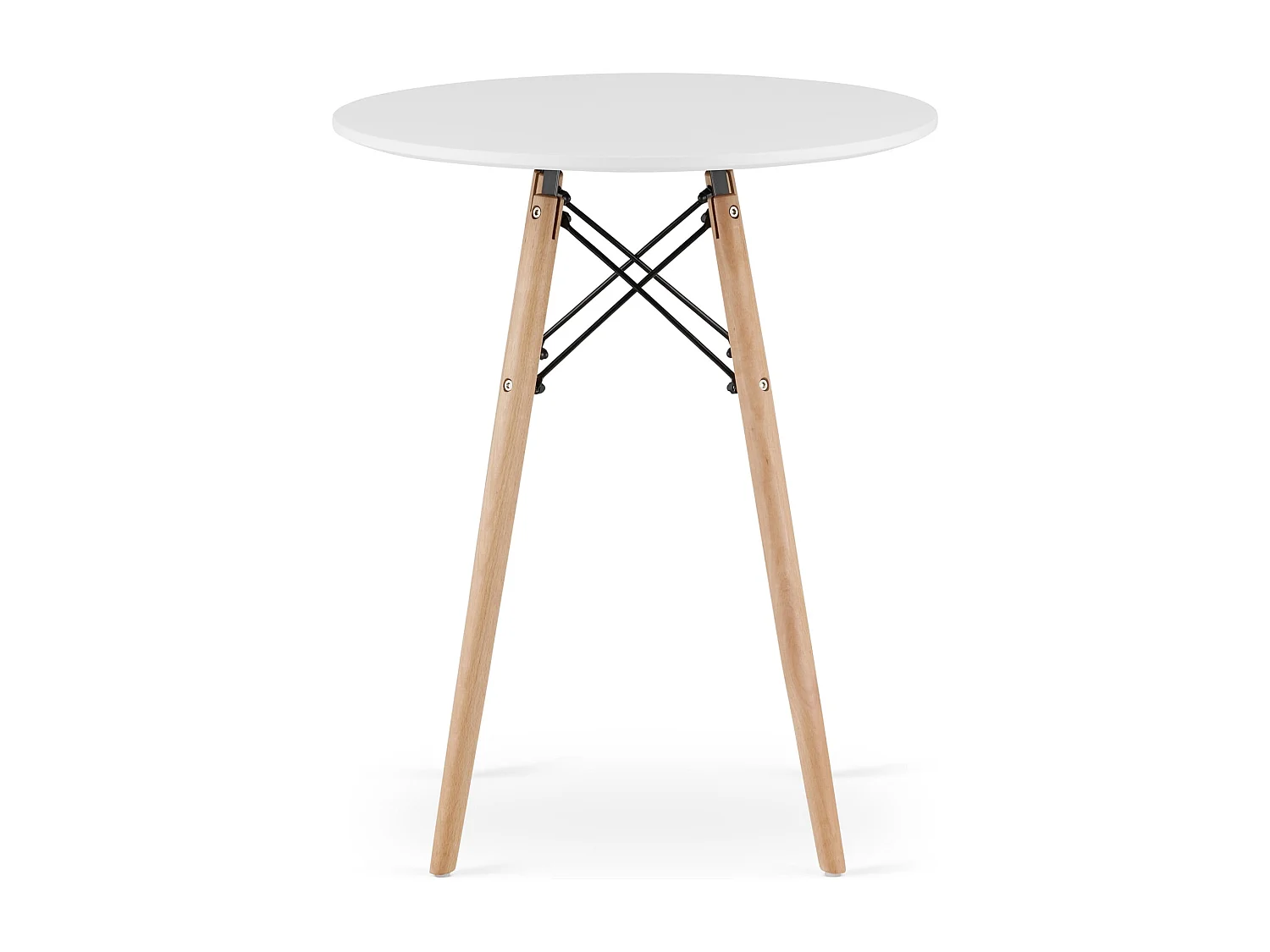 Table ronde Valora KOVA, pieds en hêtre blanc, 60 cm