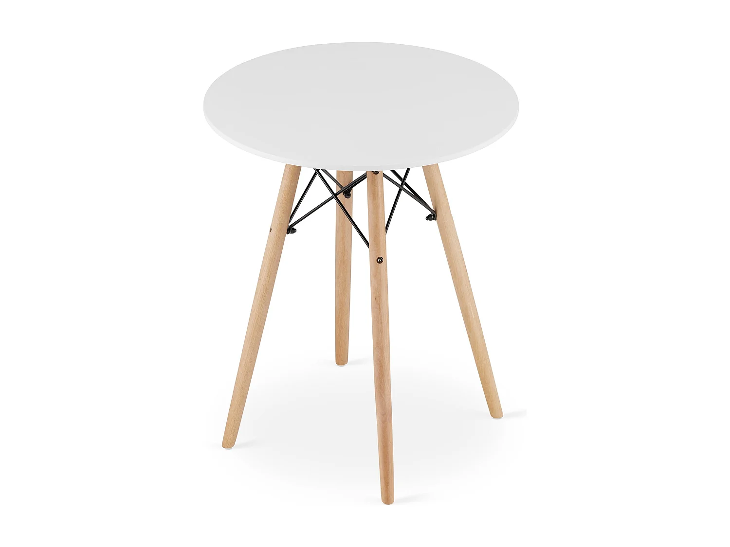 Table ronde Valora KOVA, pieds en hêtre blanc, 60 cm