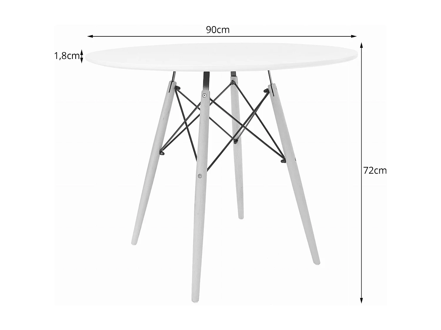 Table ronde Valora KOVA TODI 90 cm - Blanche