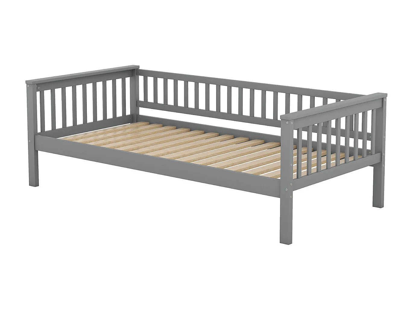 Beliche cinza infantil, 90x200 cm, funcional com gavetas e estilo cama conversível – Prático e que economiza espaço.