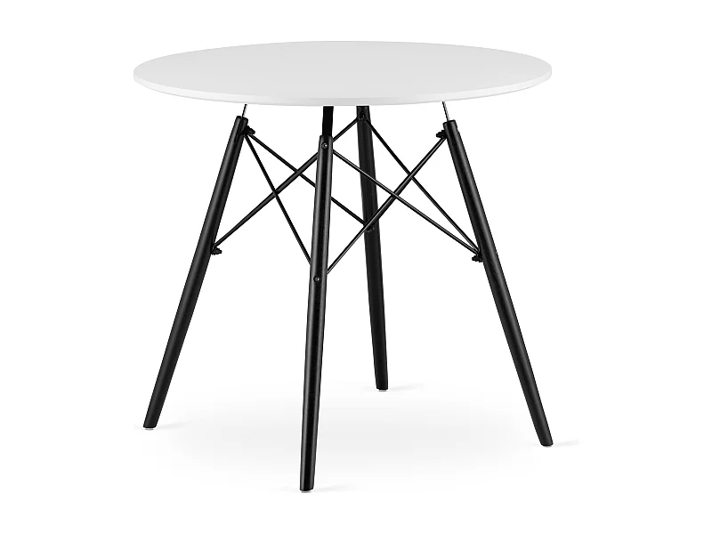 Valora KOVA Ronde Tafel Wit Zwarte Poten 80cm