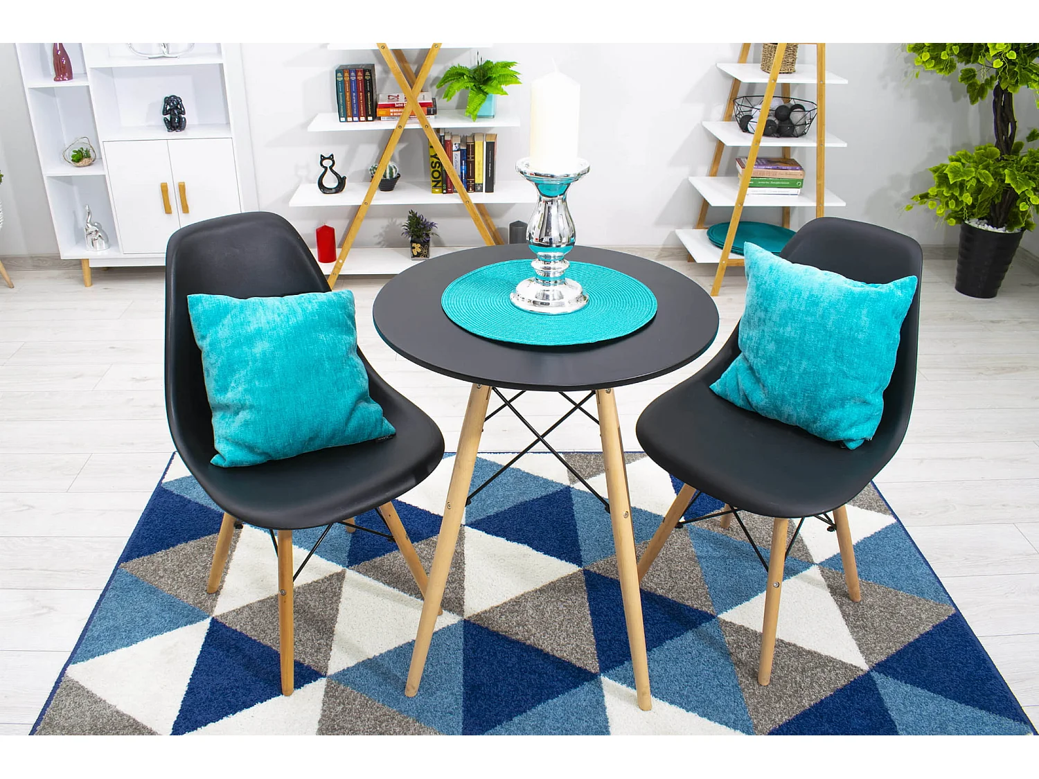 Valora KOVA OKRĄGŁY STÓŁ Nowoczesny czarny MDF do jadalni