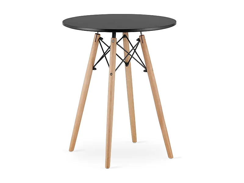 Table ronde Valora KOVA, moderne, en MDF noir, pour salle à manger