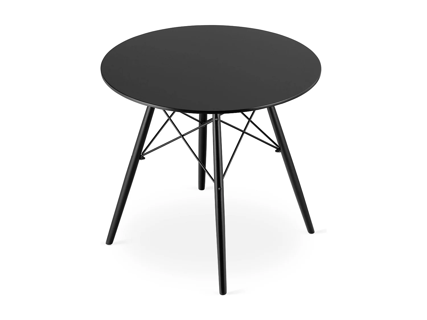 Table ronde Valora KOVA TODI 80 cm - Noir / Pieds noirs