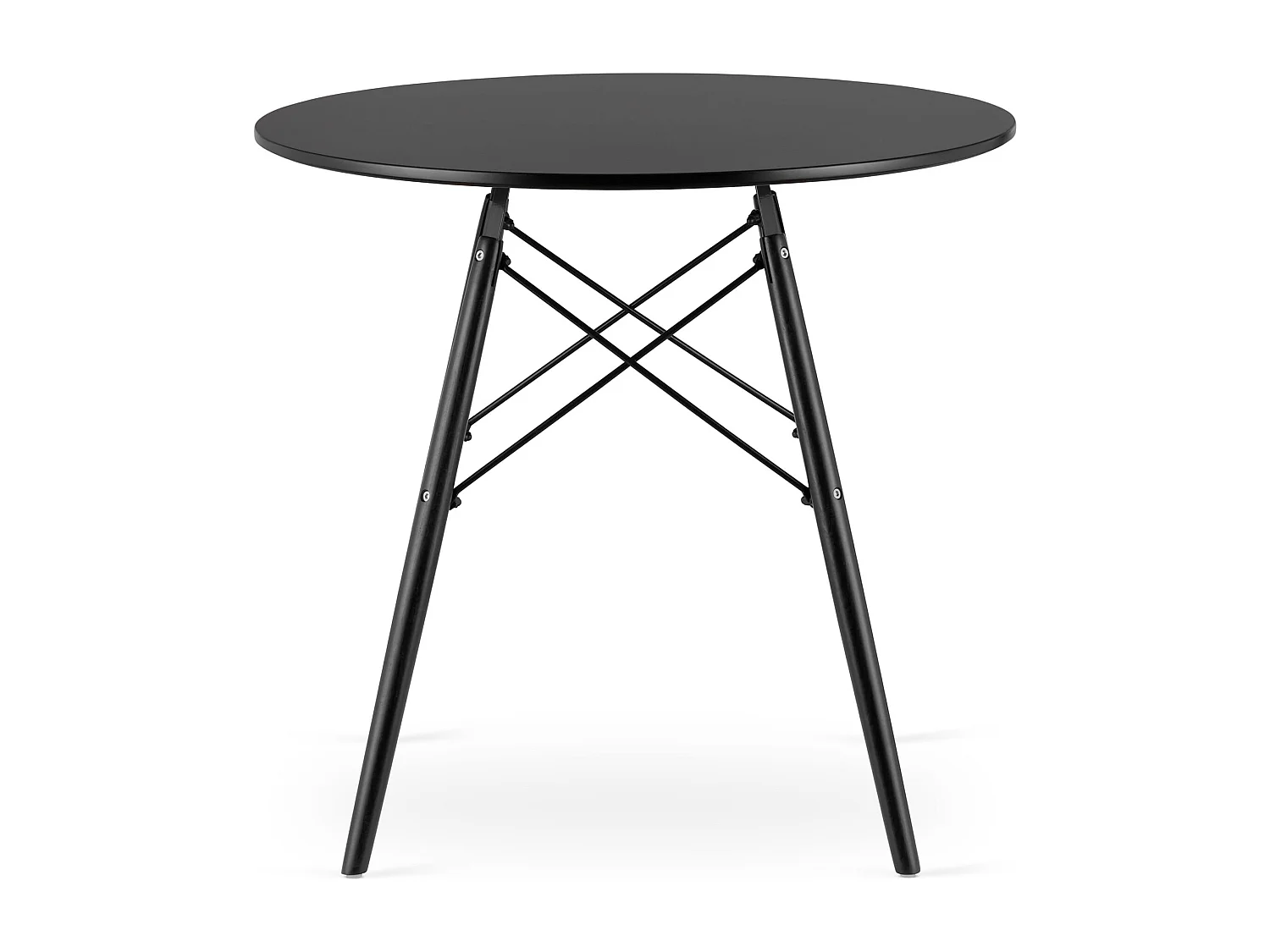 Table ronde Valora KOVA TODI 80 cm - Noir / Pieds noirs