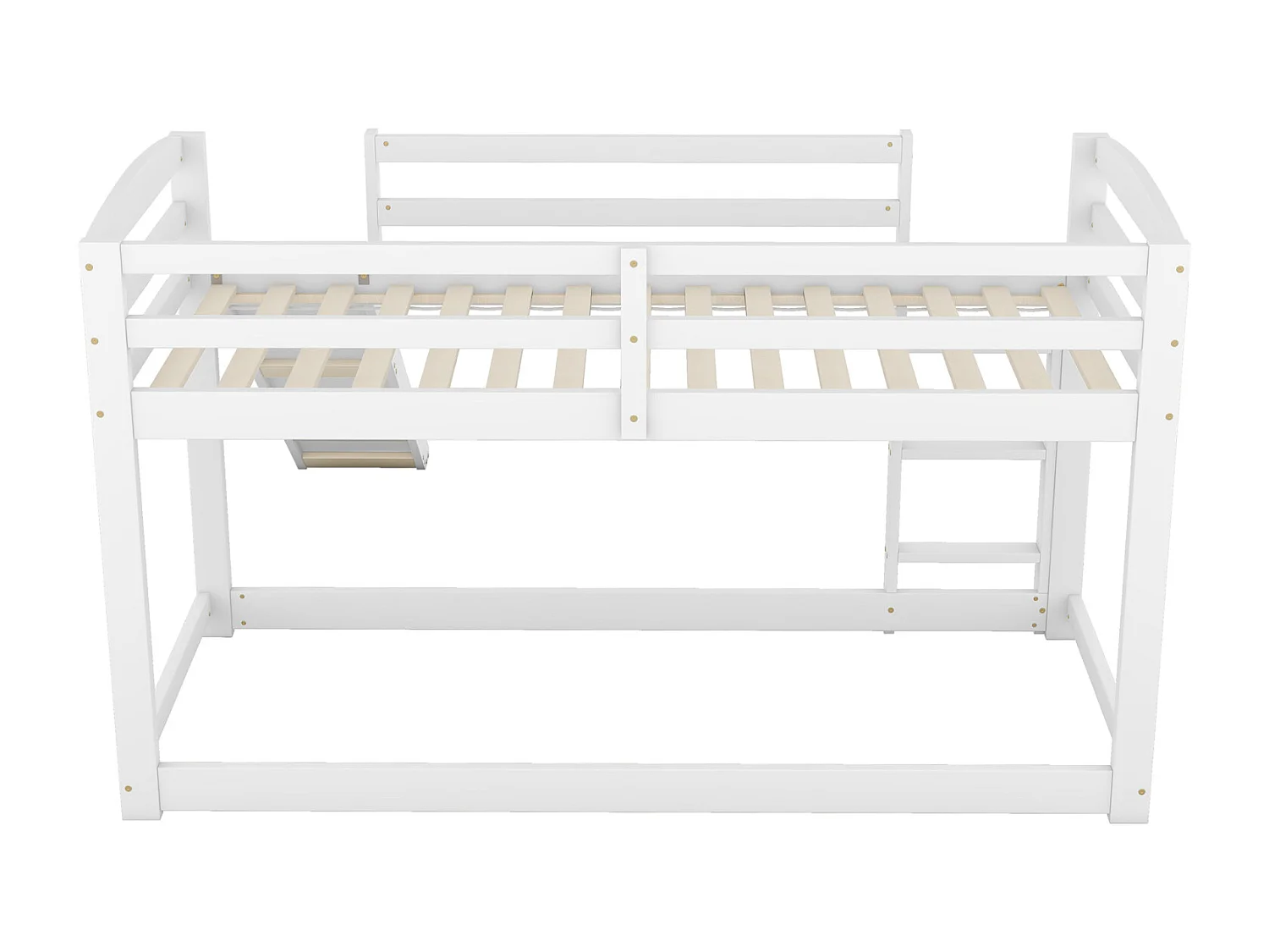 Lit superposé enfant 90x200cm blanc en bois massif avec toboggan – Montage facile, lit pratique, sûr et ludique pour enfants
