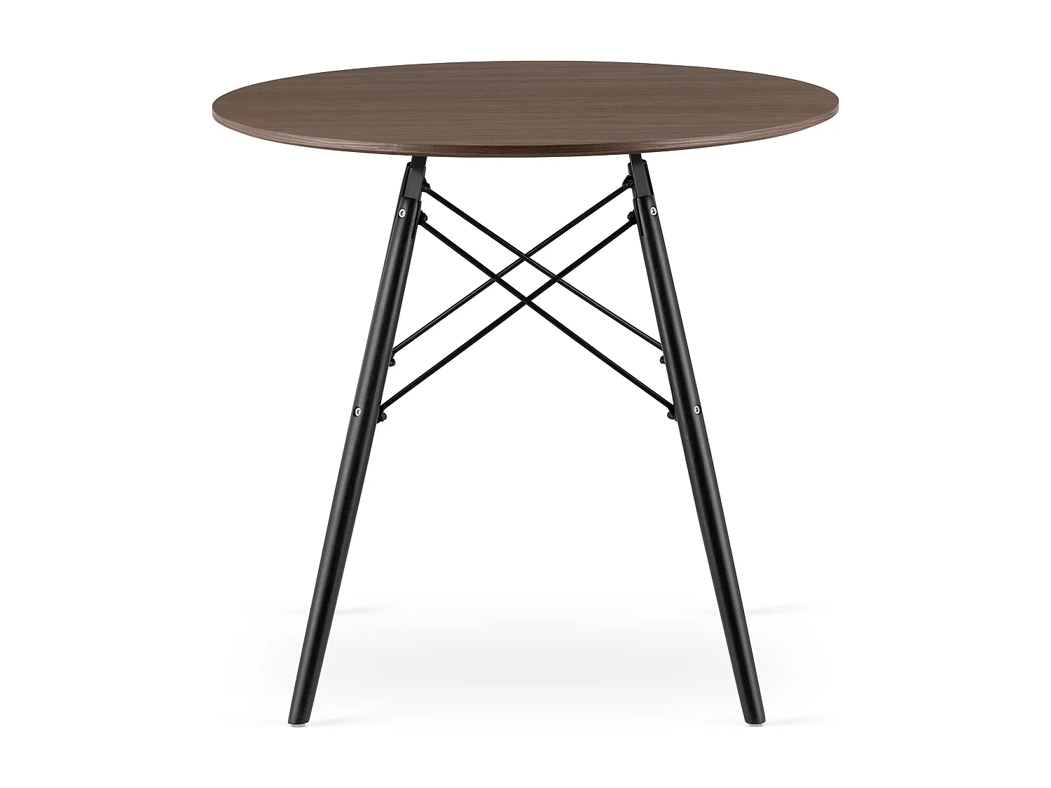 Table ronde Valora KOVA en MDF frêne foncé, 80 cm