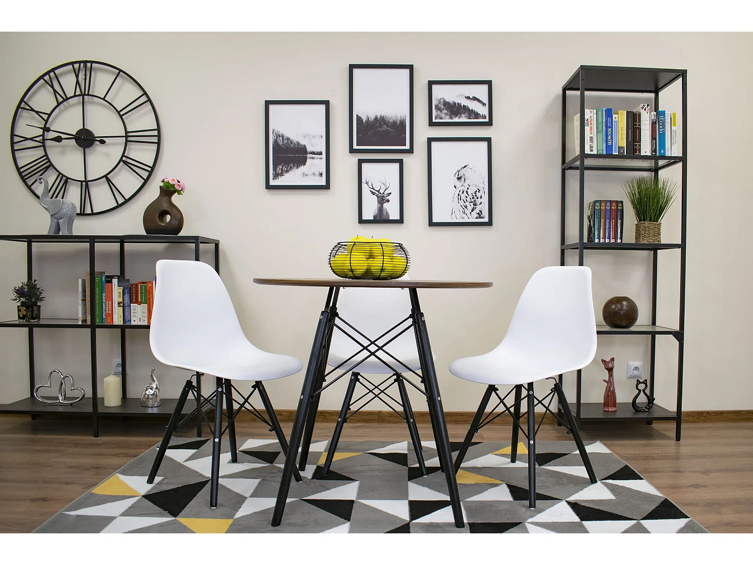 Table ronde Valora KOVA en MDF frêne foncé, 80 cm