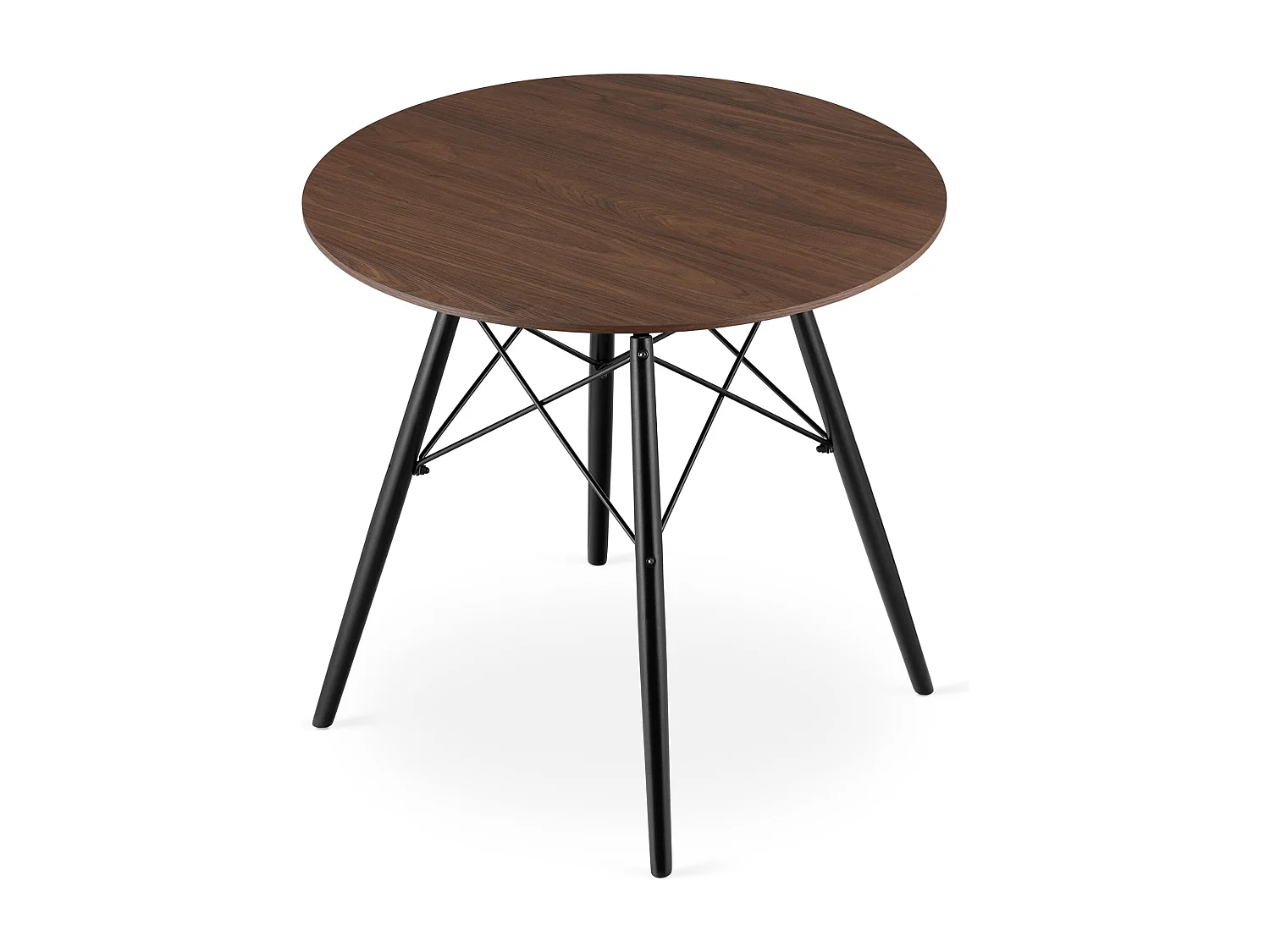 Table ronde Valora KOVA en MDF frêne foncé, 80 cm