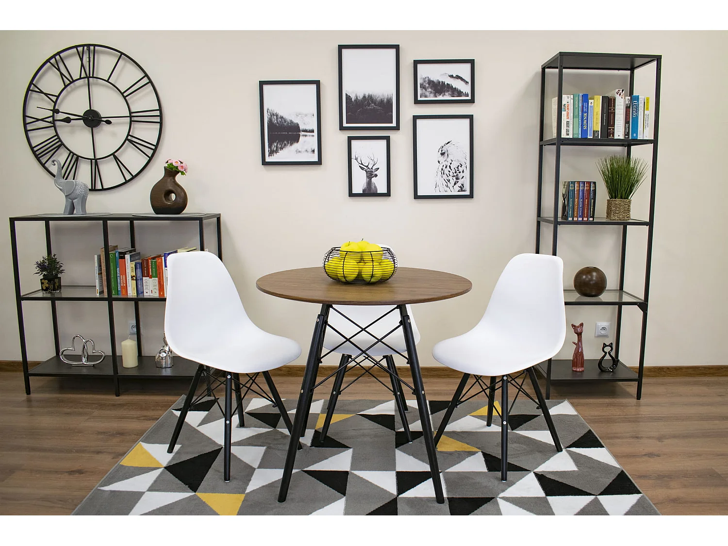 Table ronde Valora KOVA en MDF frêne foncé, 80 cm