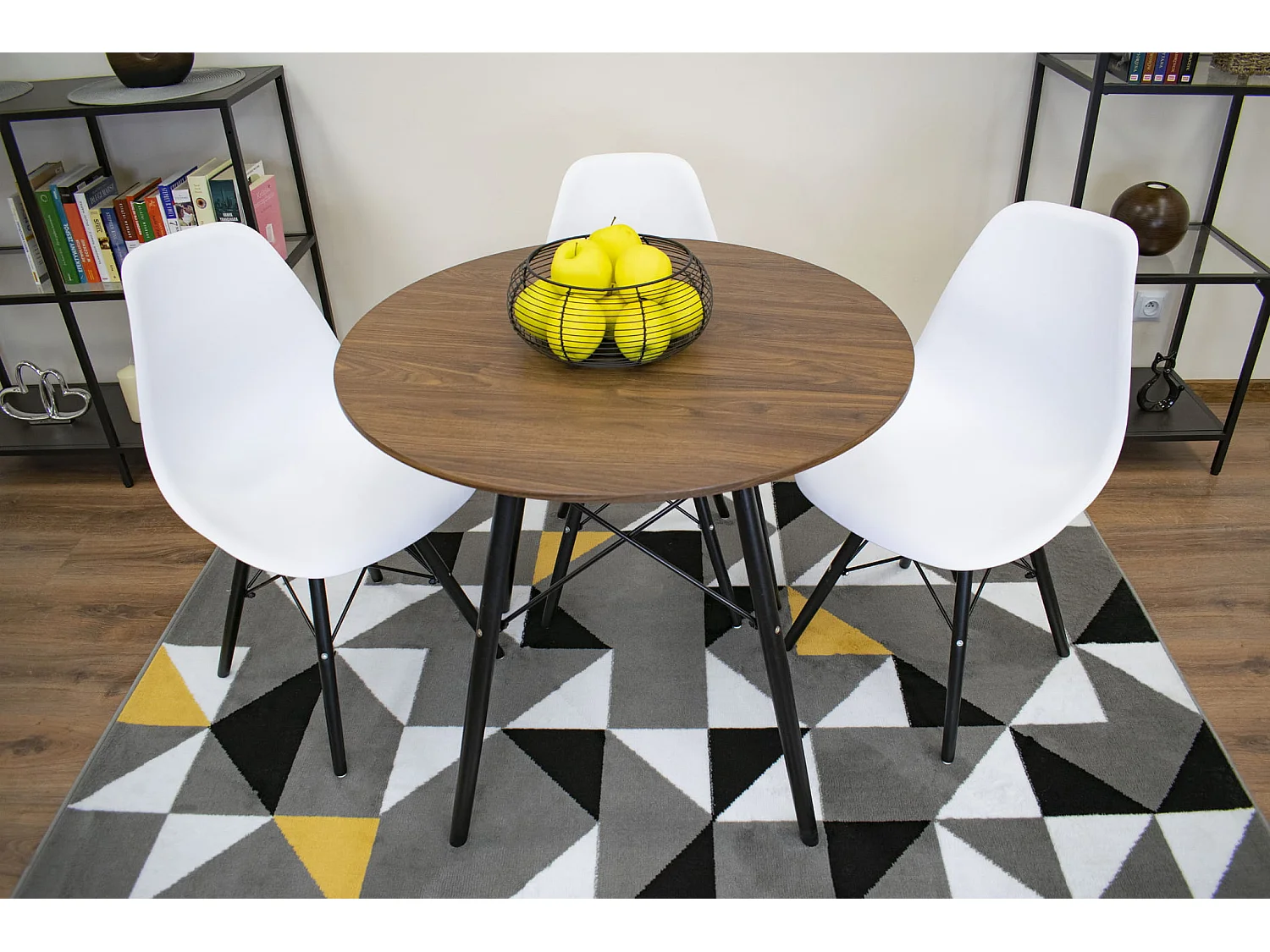 Table ronde Valora KOVA en MDF frêne foncé, 80 cm