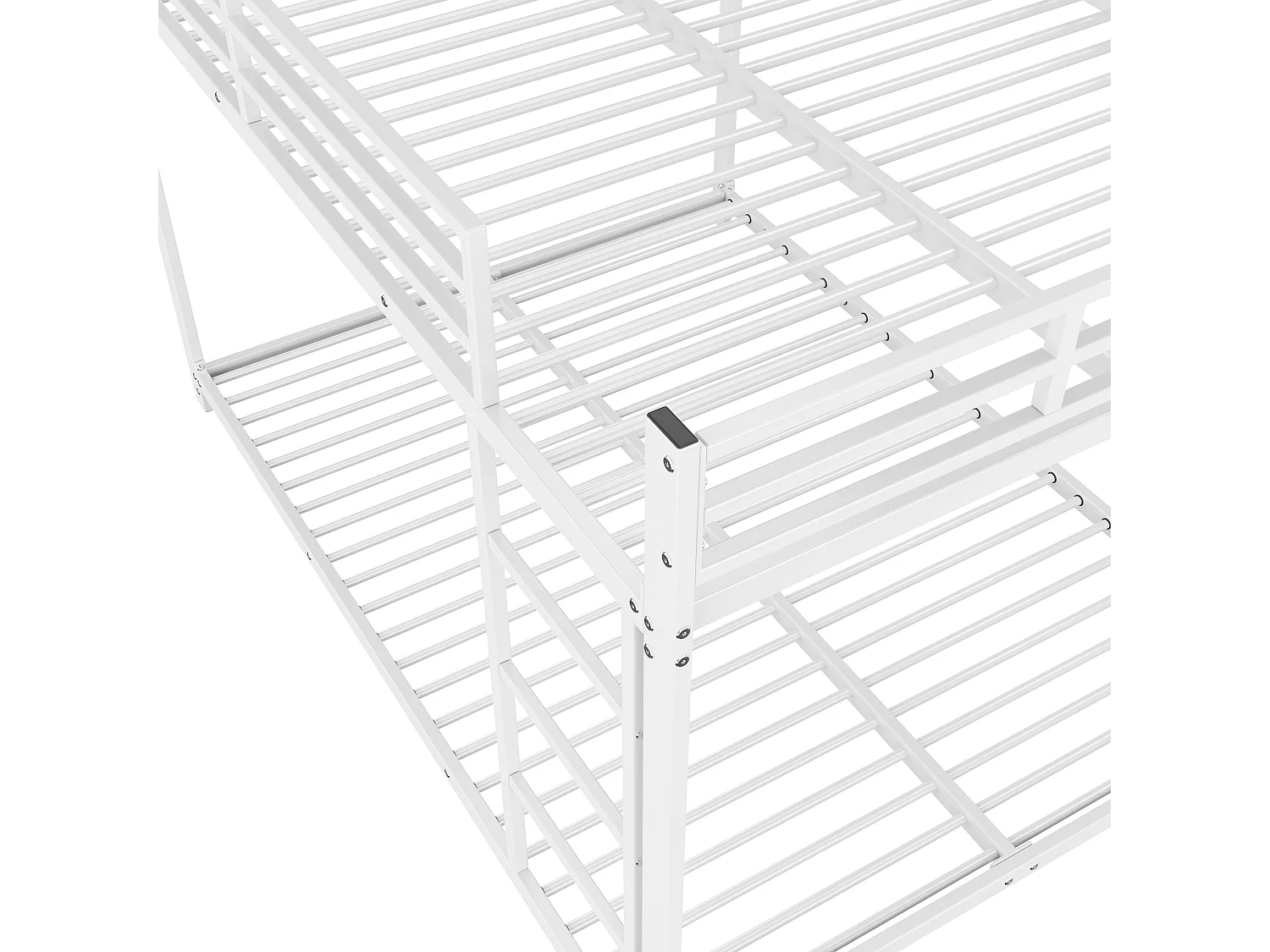 Lit superposé enfant 140x200 cm en métal blanc – lit classique solide pour enfants, pratique et durable
