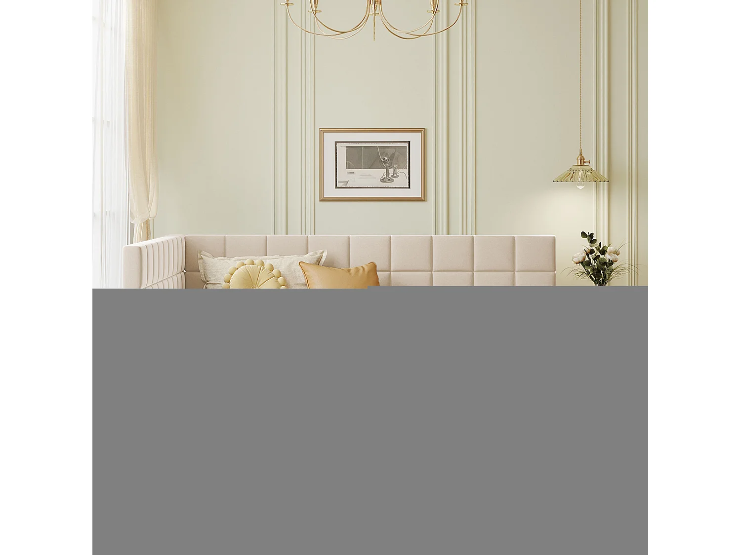 Divano letto 140x200 cm in velluto beige, rete a doghe inclusa – Letto trasformabile multifunzionale, tessuto morbido, ideale per ragazzi e adulti, stile moderno