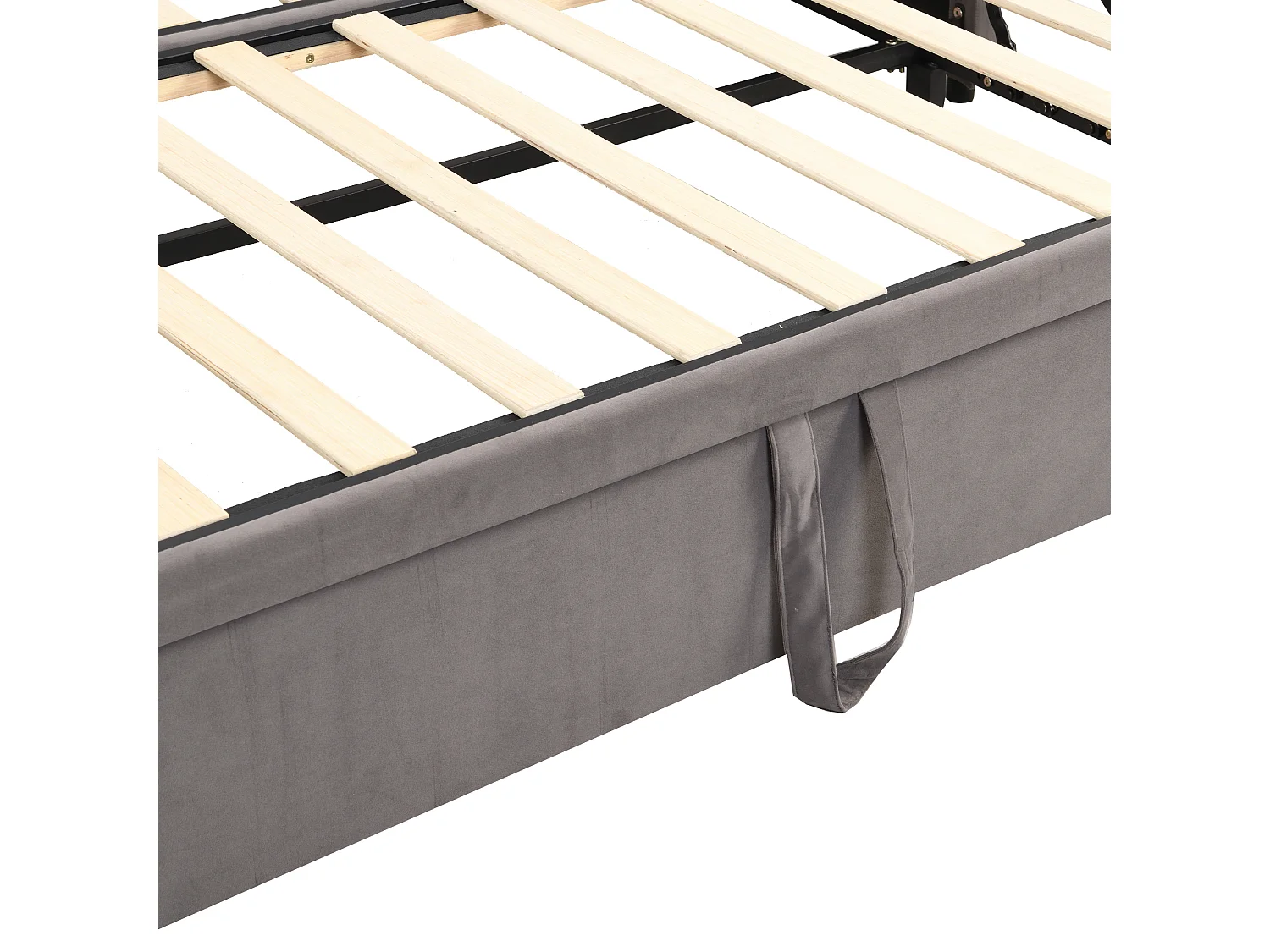 Sofá cama extensible de 90/180x200 cm en terciopelo gris, multifuncional con somier de láminas – Cama práctica y cómoda para adultos o niños