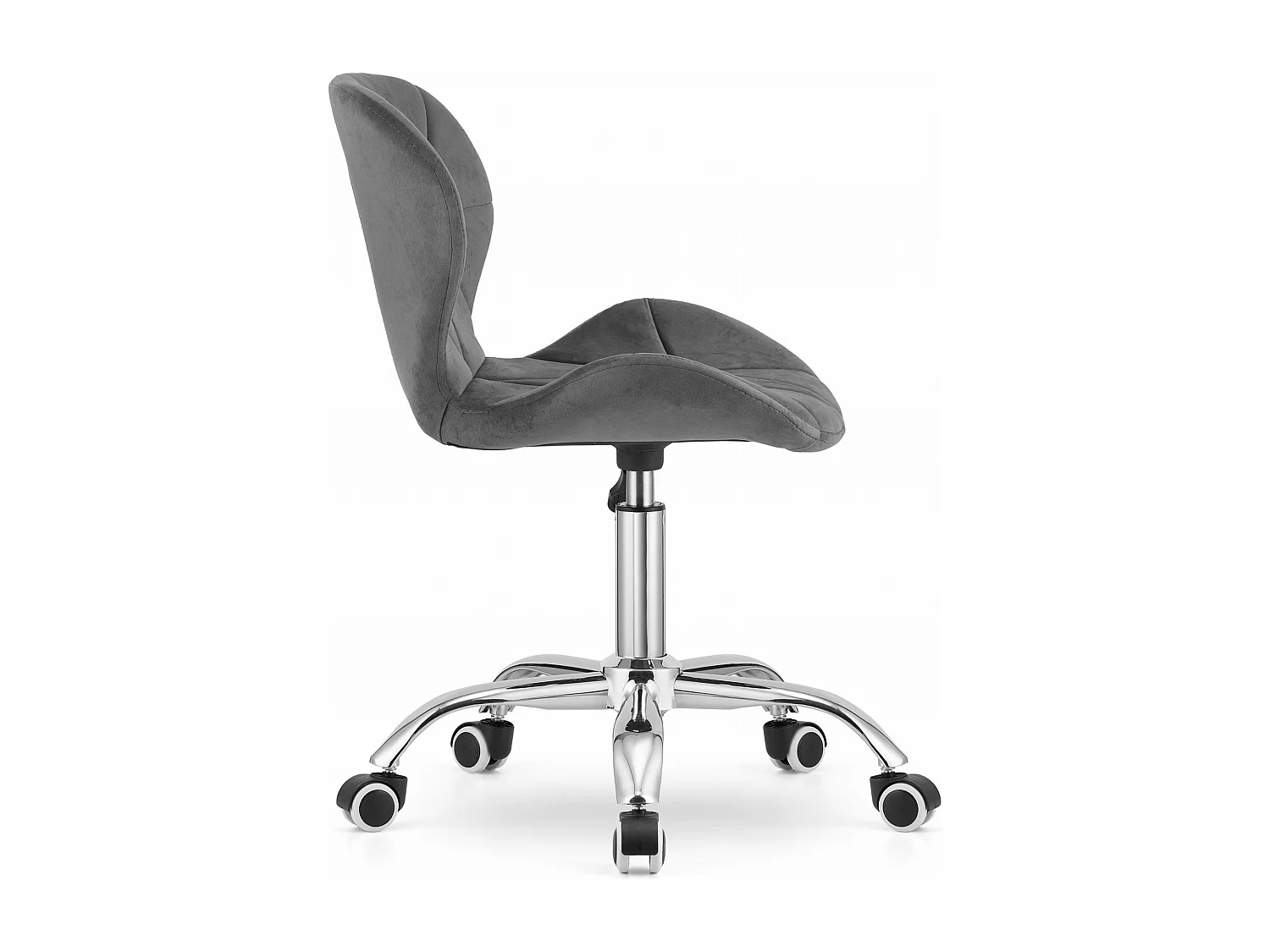 Sedia girevole in velluto Valora AVOLA grigio scuro, design ergonomico