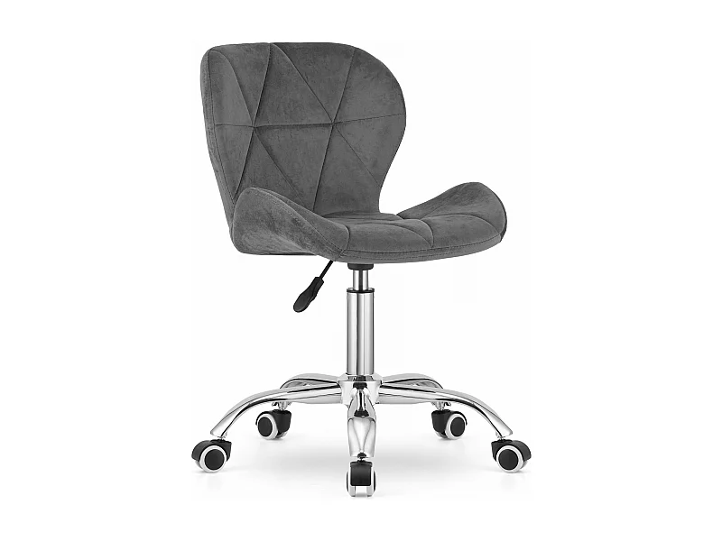 Sedia girevole in velluto Valora AVOLA grigio scuro, design ergonomico