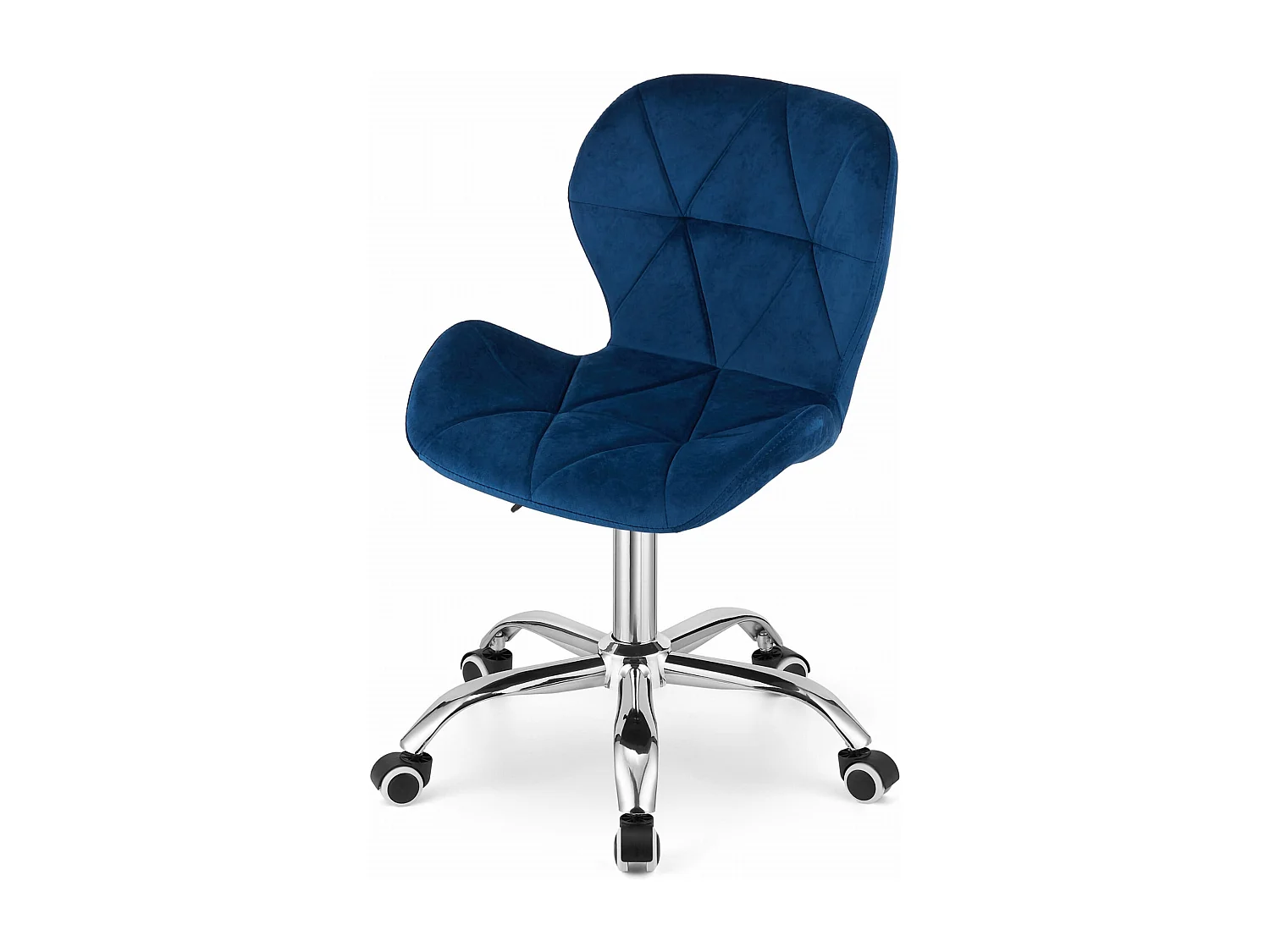 Silla giratoria ergonómica Valora AVOLA de terciopelo azul marino