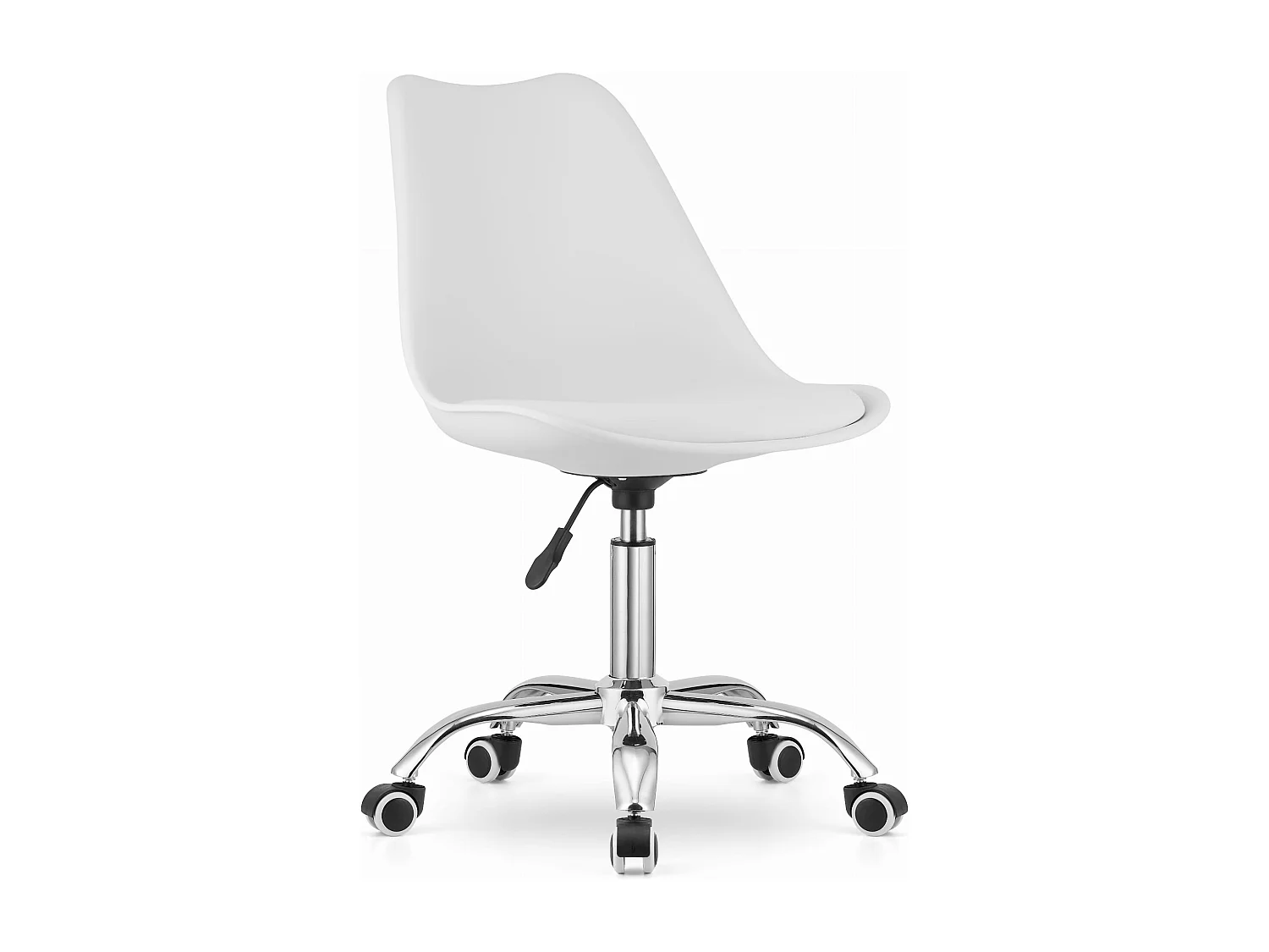 Fauteuil pivotant Valora VIRO en polypropylène blanc et similicuir