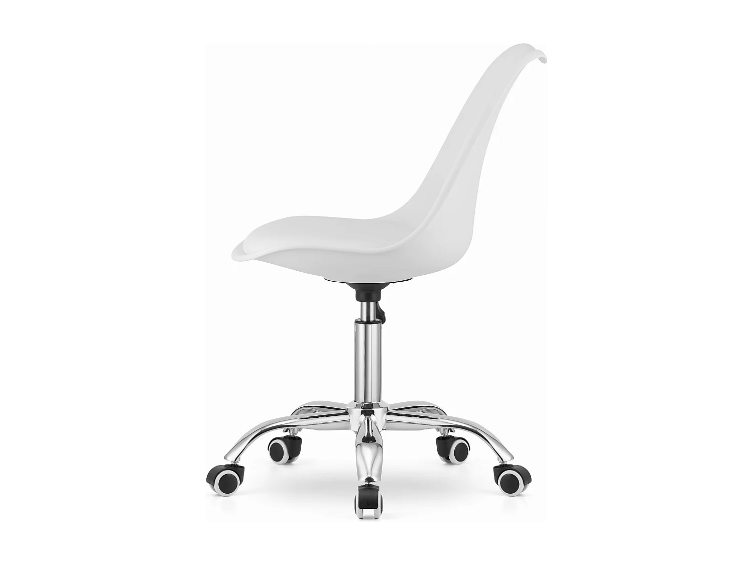 Fauteuil pivotant Valora VIRO en polypropylène blanc et similicuir