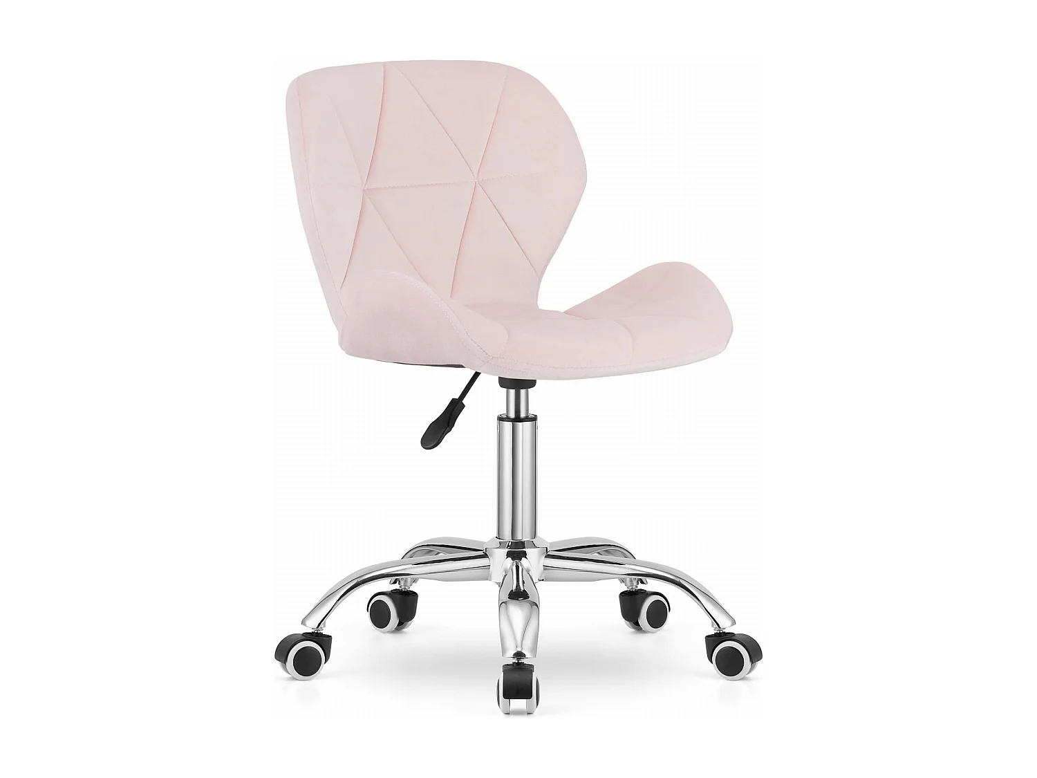 Valora AVOLA Fauteuil pivotant en velours rose ergonomique pour bureau