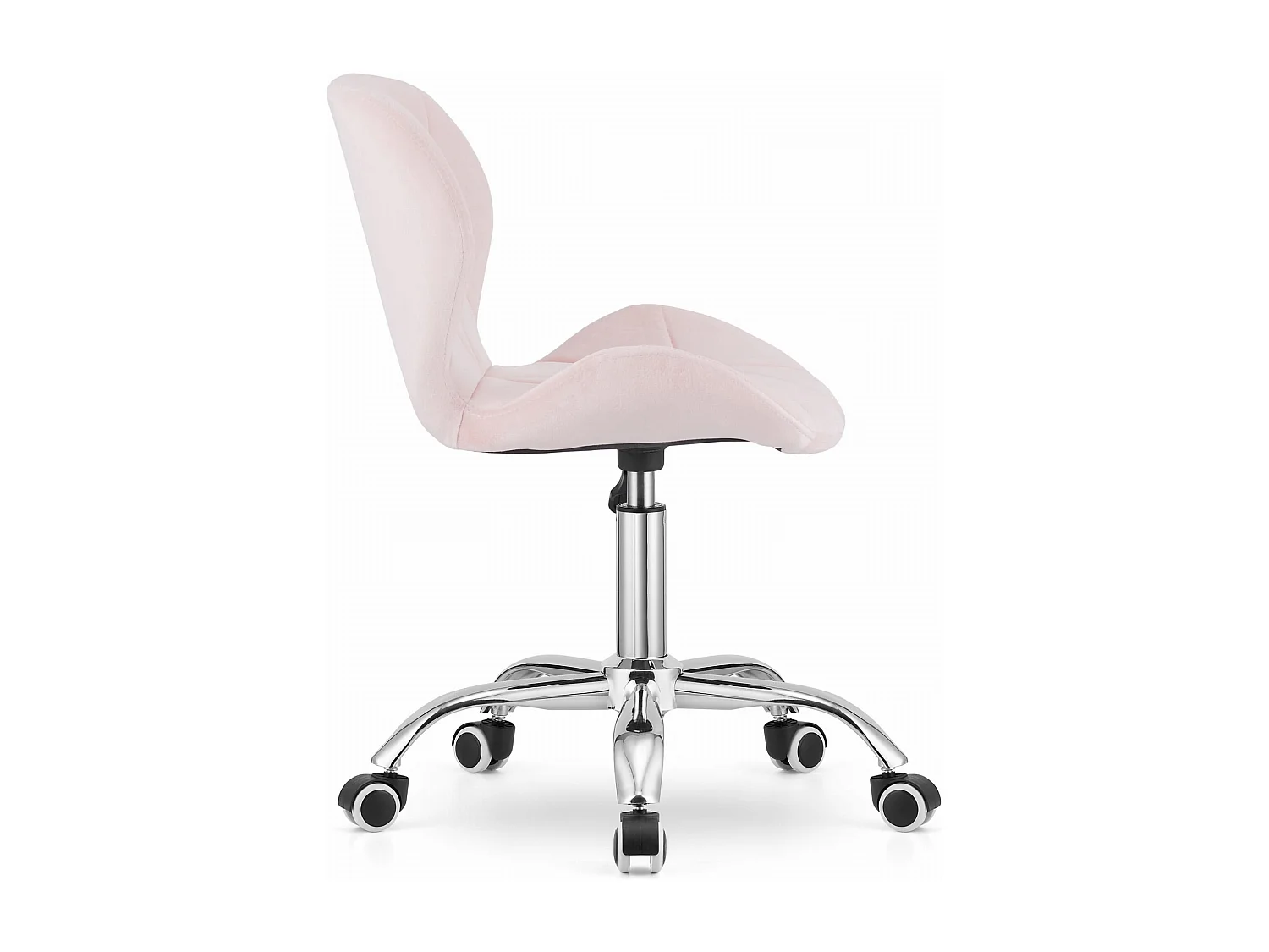 Valora AVOLA Fauteuil pivotant en velours rose ergonomique pour bureau