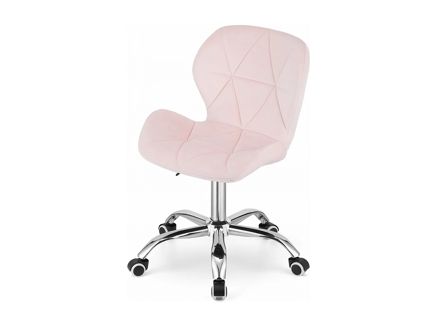 Valora AVOLA Fauteuil pivotant en velours rose ergonomique pour bureau