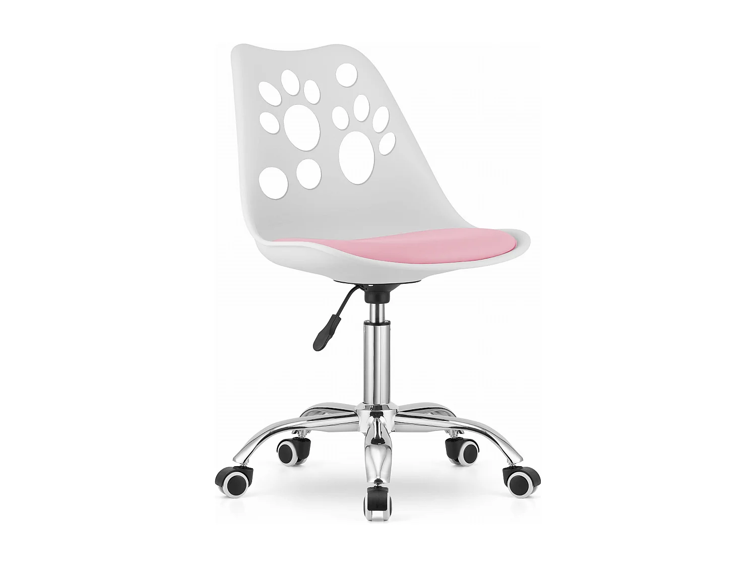 Silla giratoria ergonómica Valora PRINT blanca y rosa para el hogar