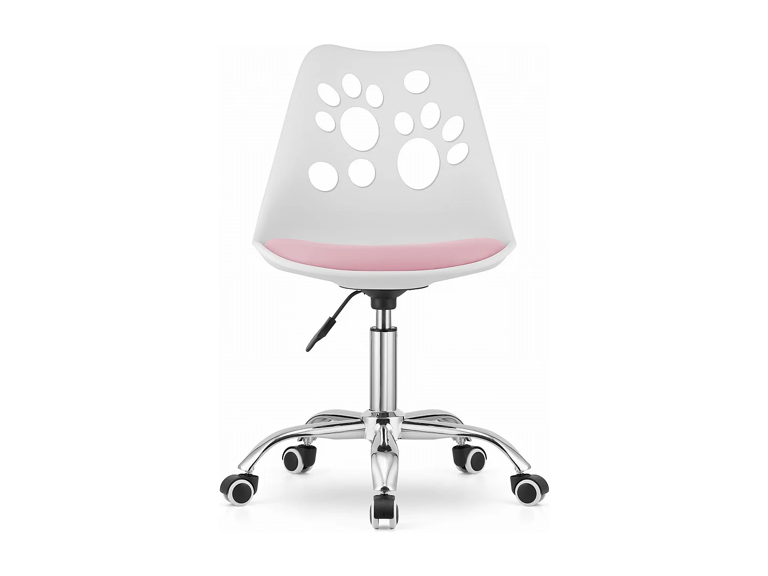 Silla giratoria ergonómica Valora PRINT blanca y rosa para el hogar