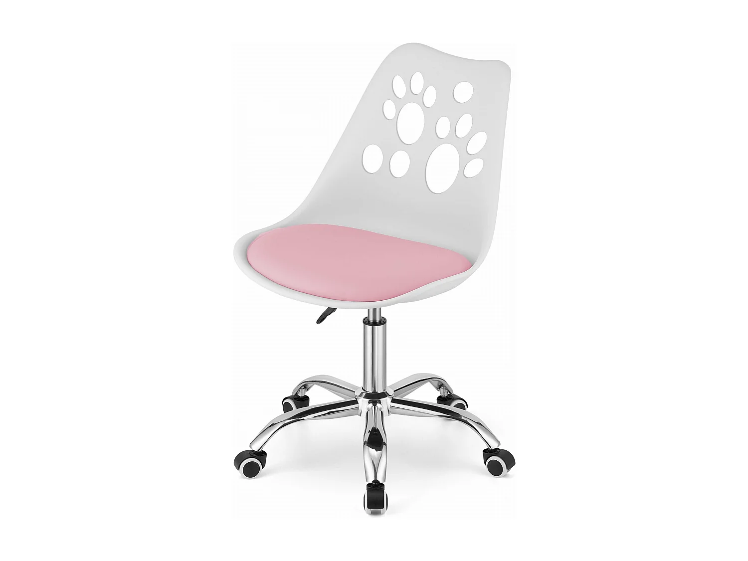 Fauteuil pivotant ergonomique Valora PRINT blanc et rose pour la maison
