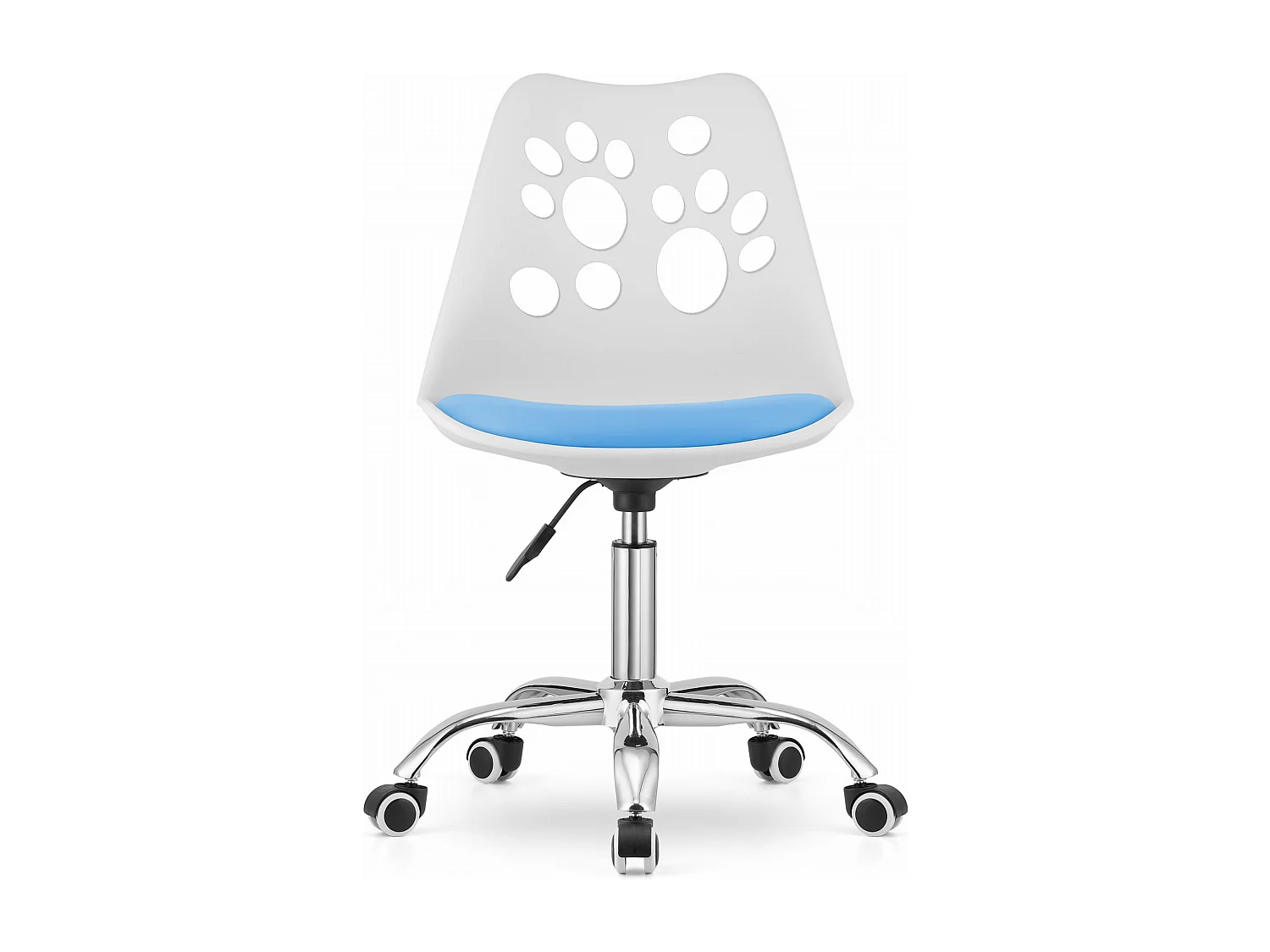 Silla giratoria ergonómica Valora PRINT blanca y azul para el hogar