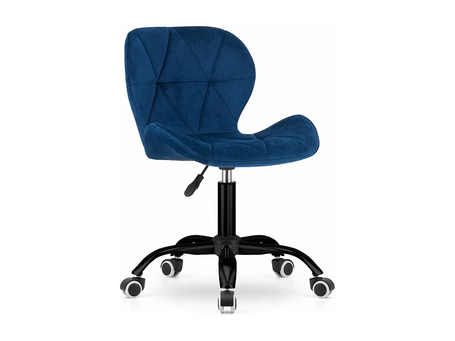 Silla giratoria Valora NOTO de terciopelo, diseño ergonómico azul marino