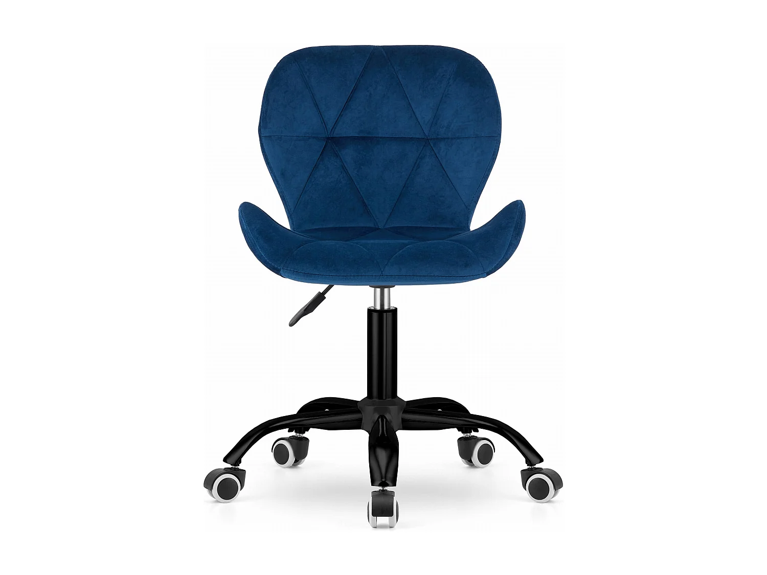 Silla giratoria Valora NOTO de terciopelo, diseño ergonómico azul marino