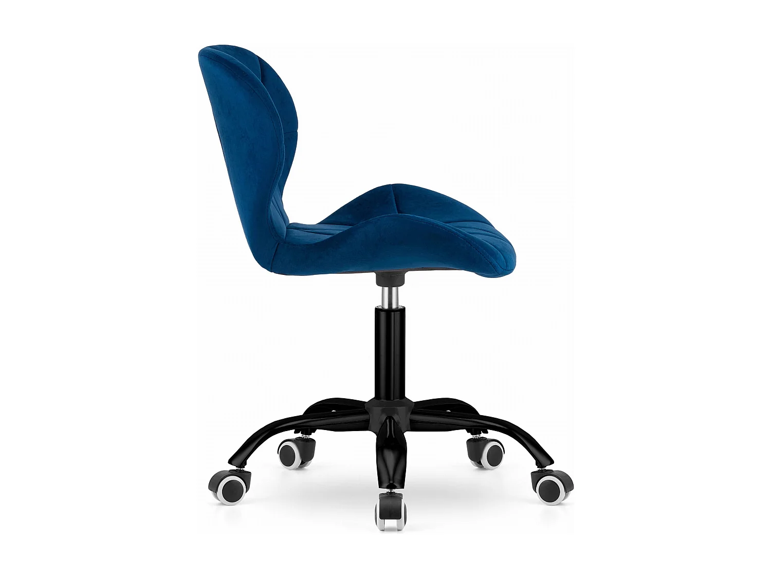 Silla giratoria Valora NOTO de terciopelo, diseño ergonómico azul marino