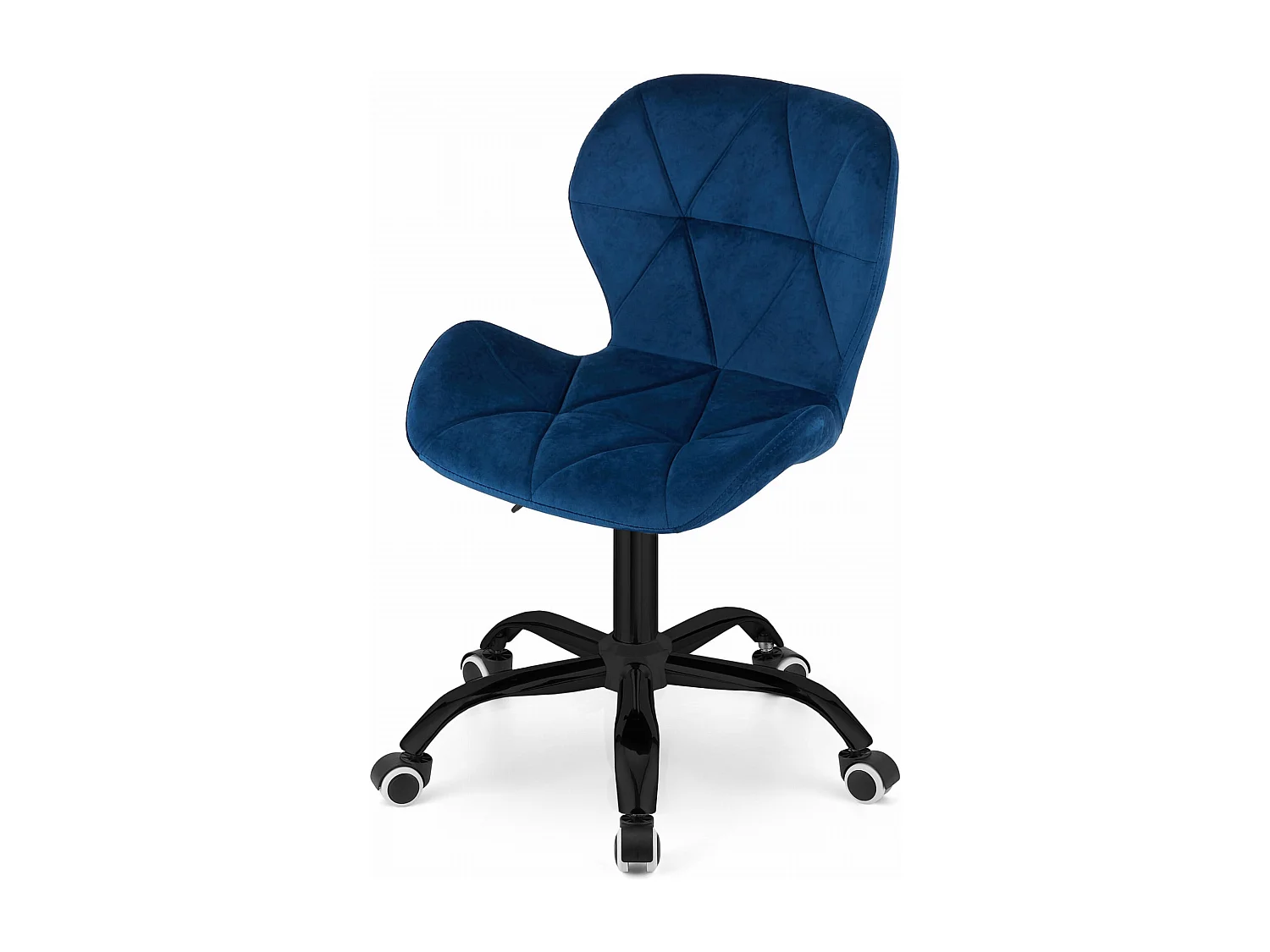 Silla giratoria Valora NOTO de terciopelo, diseño ergonómico azul marino
