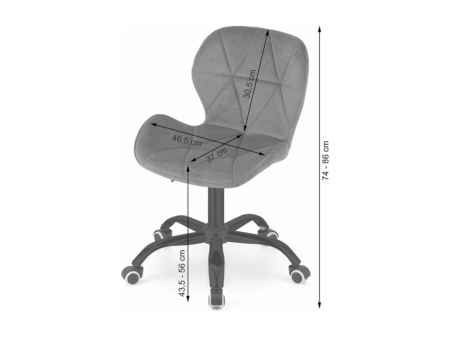 Fauteuil pivotant Valora NOTO en velours bleu marine, design ergonomique