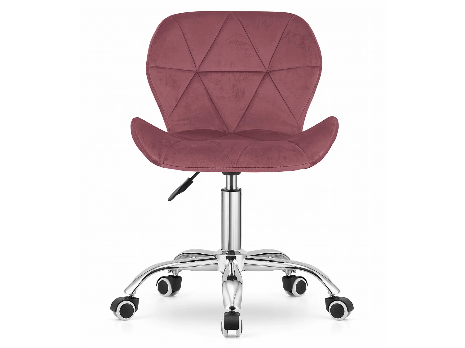 Cadeira giratória Valora AVOLA em veludo rosa escuro com design ergonômico.