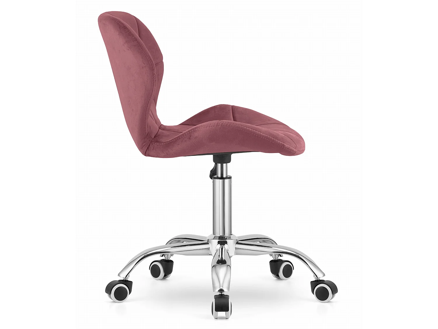 Cadeira giratória Valora AVOLA em veludo rosa escuro com design ergonômico.