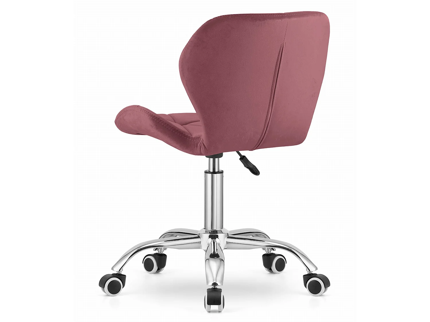 Cadeira giratória Valora AVOLA em veludo rosa escuro com design ergonômico.