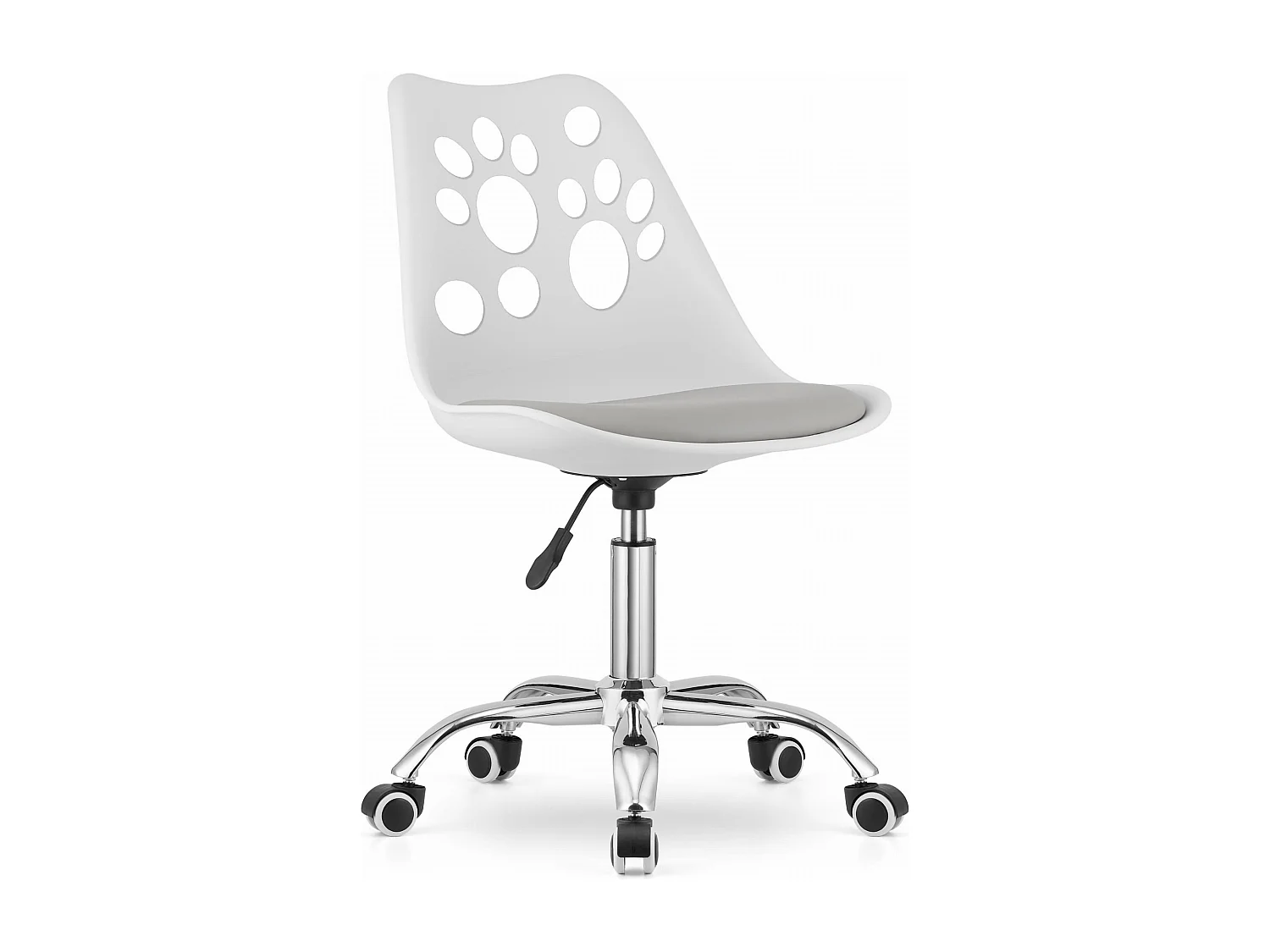 Silla giratoria ergonómica Valora PRINT blanca y gris para oficina en casa