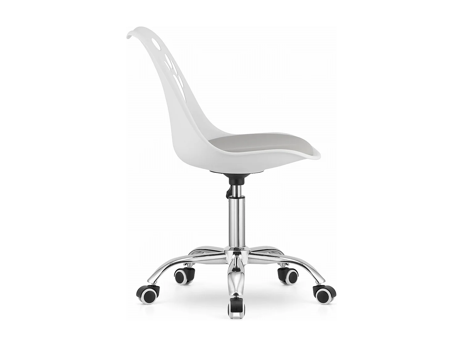 Silla giratoria ergonómica Valora PRINT blanca y gris para oficina en casa