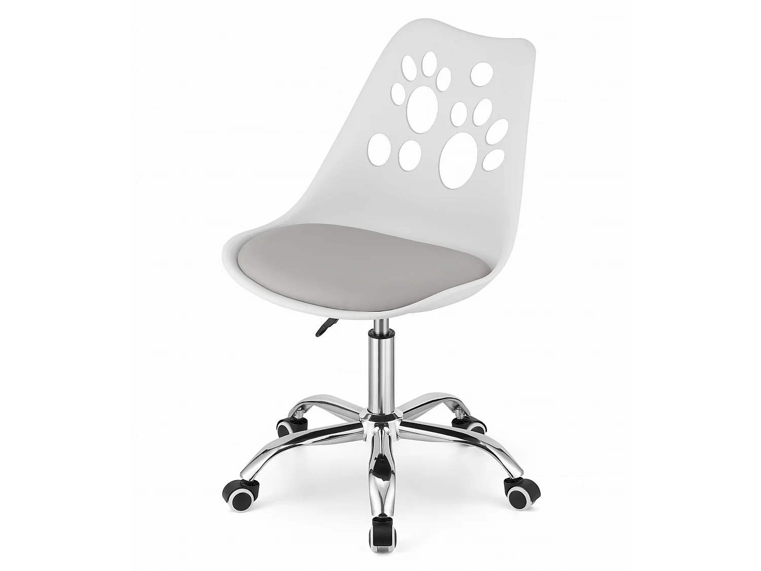 Fauteuil pivotant ergonomique Valora PRINT blanc et gris pour bureau à domicile