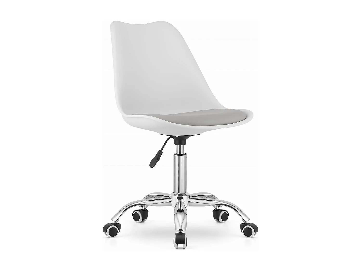 Silla giratoria Valora VIRO, diseño ergonómico para oficina, blanca y gris.