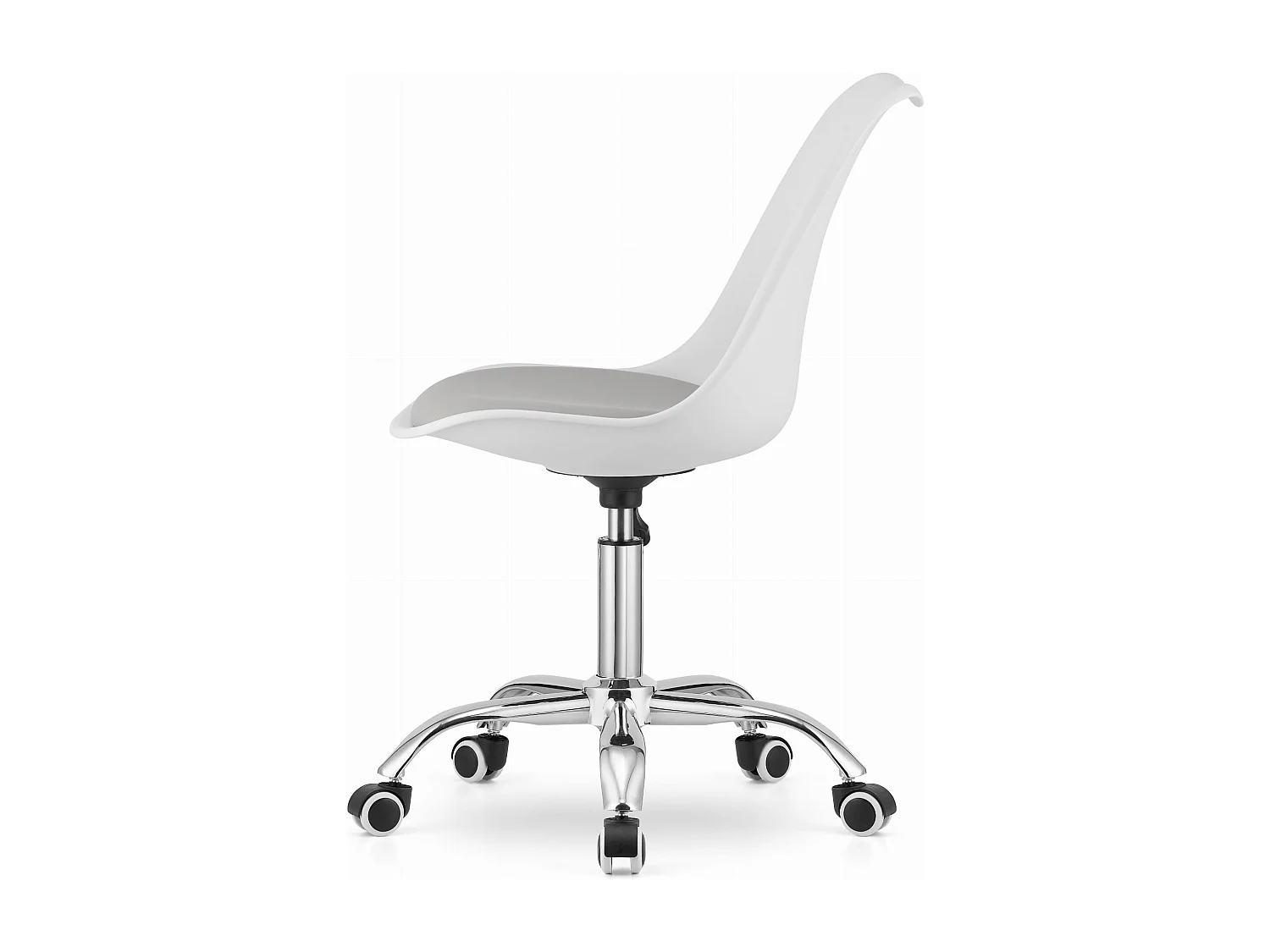 Silla giratoria Valora VIRO, diseño ergonómico para oficina, blanca y gris.