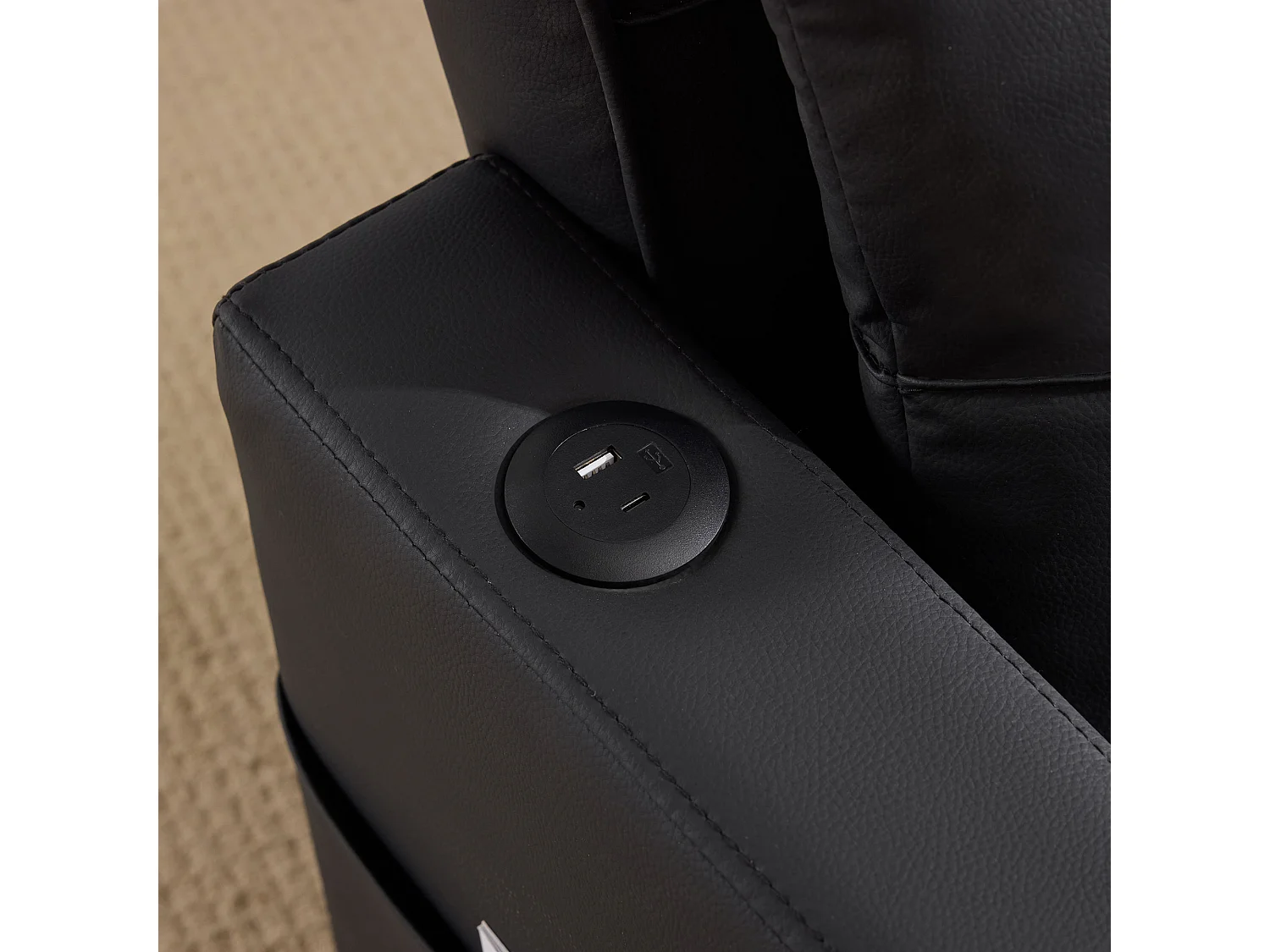 3-in-1 uitschuifbare eenpersoonsslaapbank met bekerhouder en USB-poort - fauteuil, chaise longue en praktisch bed, ideaal voor kleine ruimtes