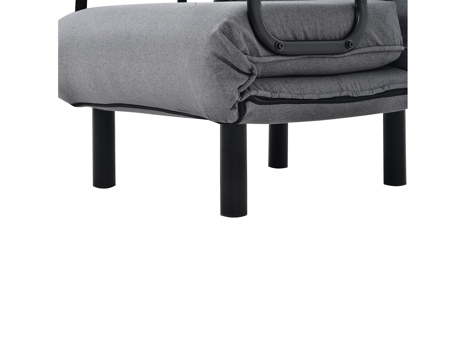 Fauteuil-lit convertible avec dossier réglable 6 positions, coussin inclus et assise rembourrée, idéal pour maison ou bureau
