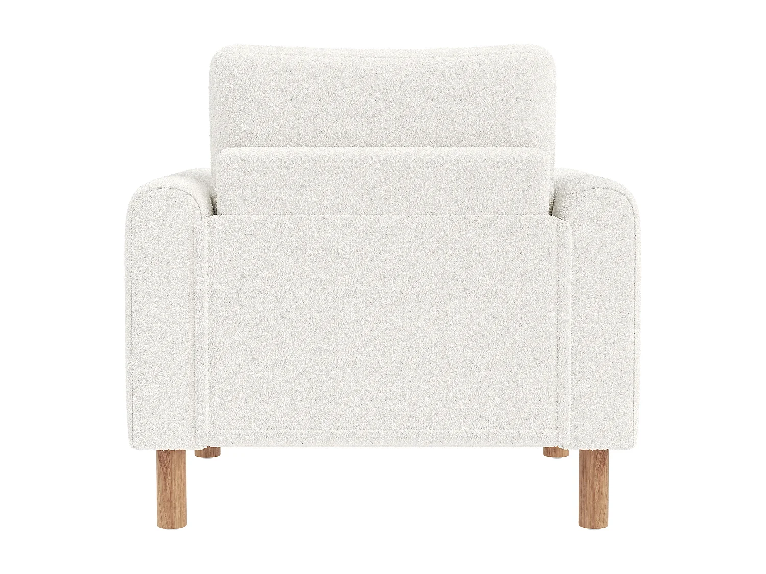 Fauteuil moderne blanc avec coussin épais, assise rembourrée confortable, idéal pour salon, bureau ou chambre