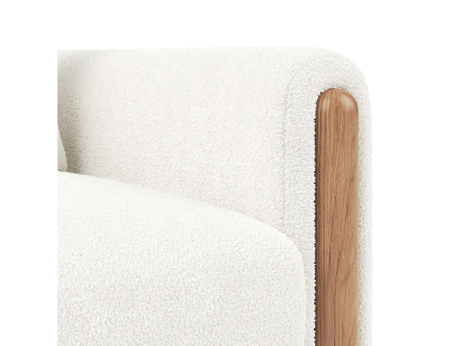 Fauteuil moderne blanc avec coussin épais, assise rembourrée confortable, idéal pour salon, bureau ou chambre