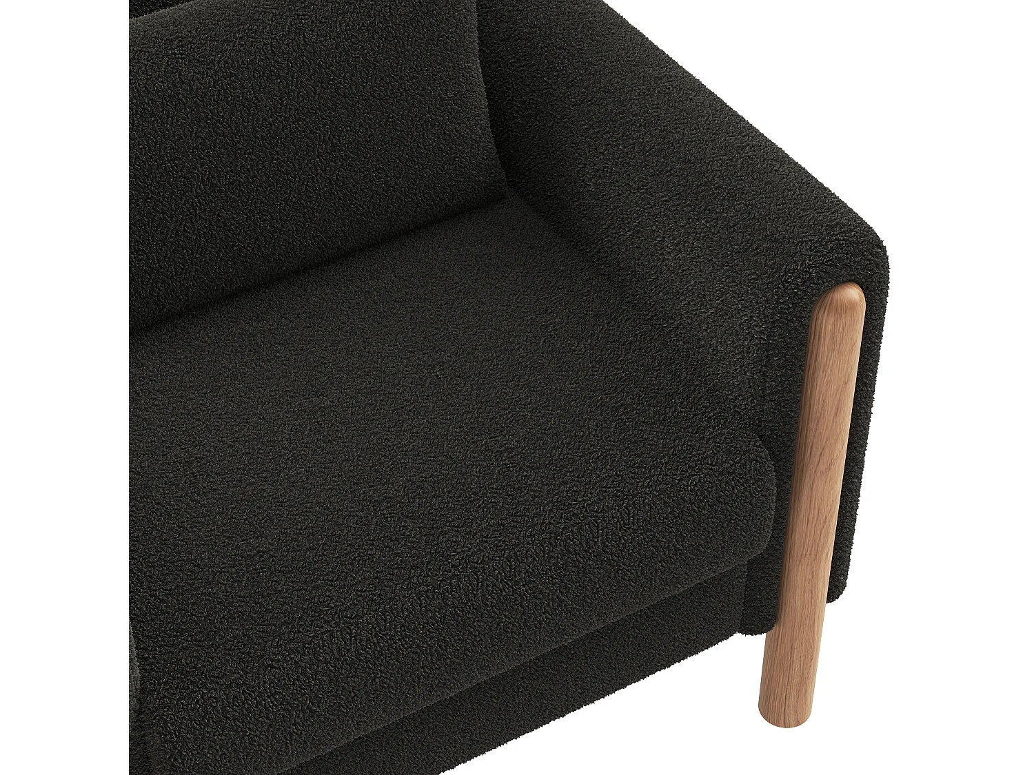 Sillón moderno con reposabrazos y asiento grueso: cómodo sillón individual para salón, oficina o dormitorio, tapizado suave, color gris.