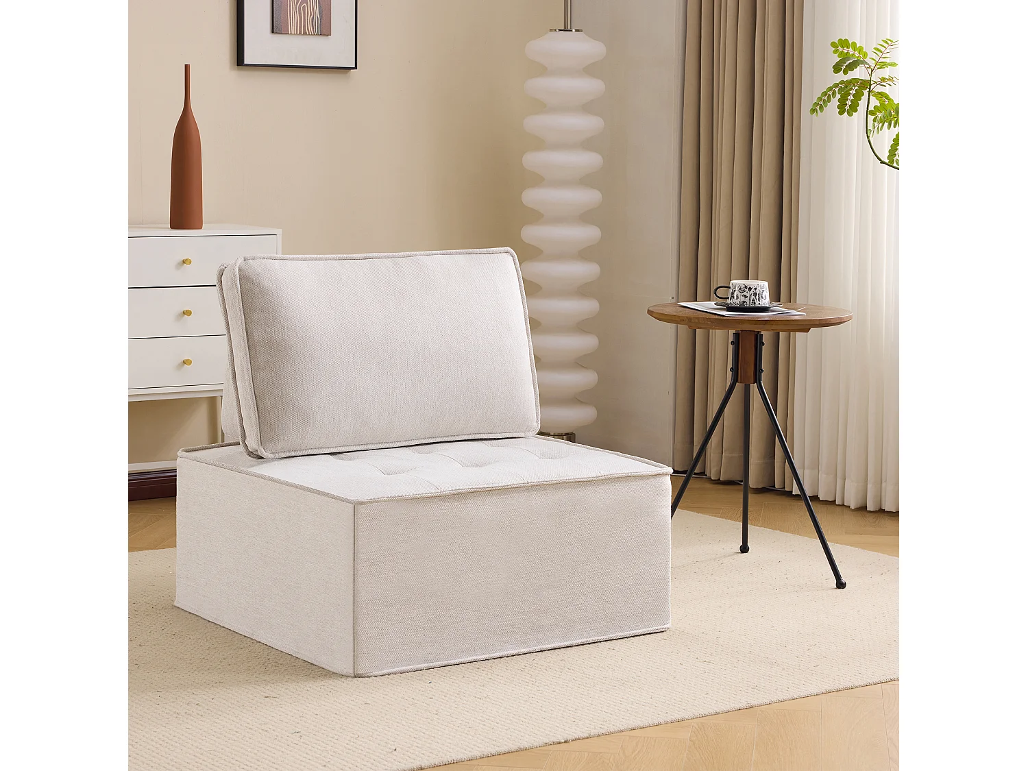 Fauteuil simple compact – Petit canapé pour salon, chambre, chambre d’amis ou chambre d’enfant, confortable et pratique